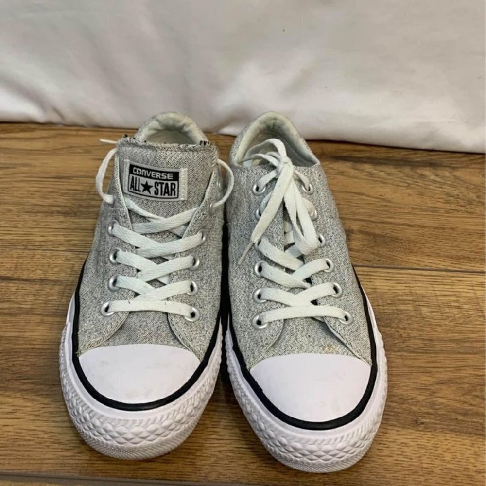 Converse chucks. Woman’s size 7.5. Gray/black/white. Padded tongue. New …